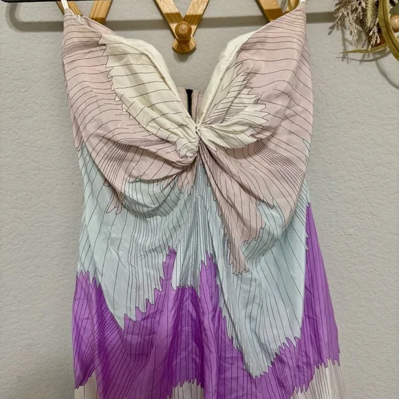 Zimmermann Colorful Pastel Strapless High Low Blue Purple Abstract Silk Dress 8 - Picture 2 of 9